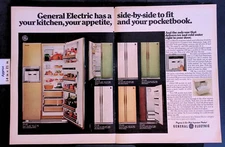 1969 GENERAL ELECTRIC 7 Side-by-Side Refrigerators Fits Kitchen Print Ad 46733