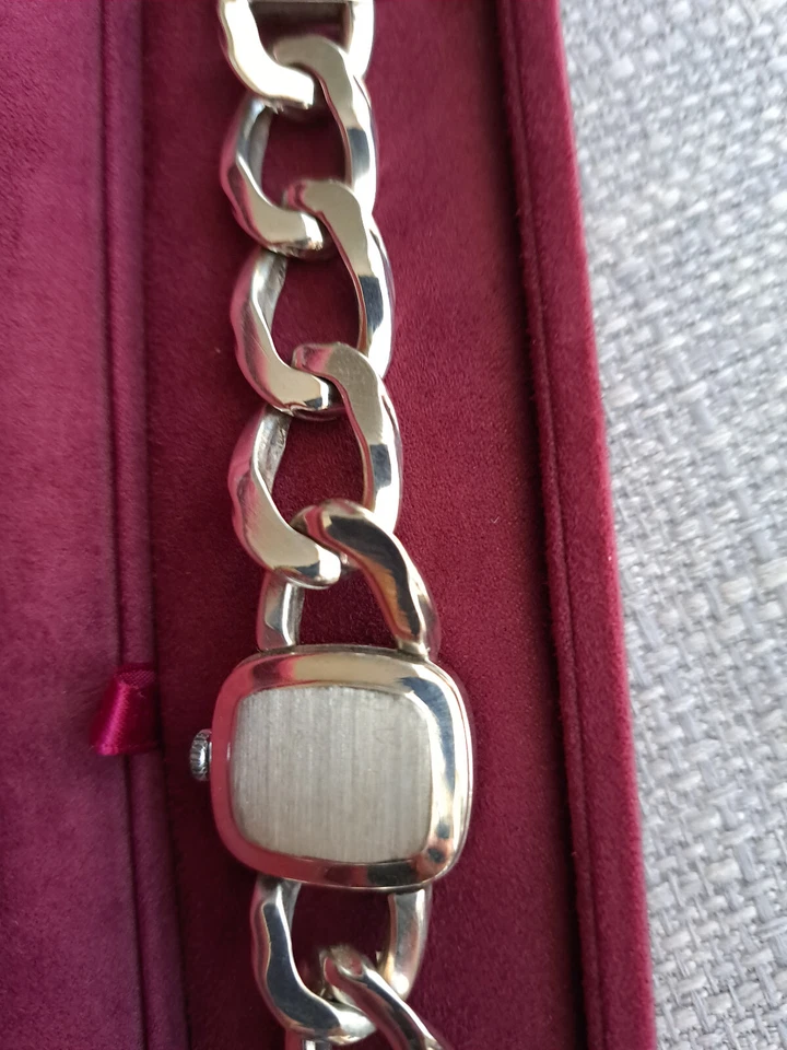 OROLOGIO POLSO ARGENTO 800 ANNI 60 bracciale argento massiccio - Immagine 2 di 4