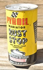 Vintage Pyroil Radiator Rust Stop Water Pump Lubricant Advertising Can