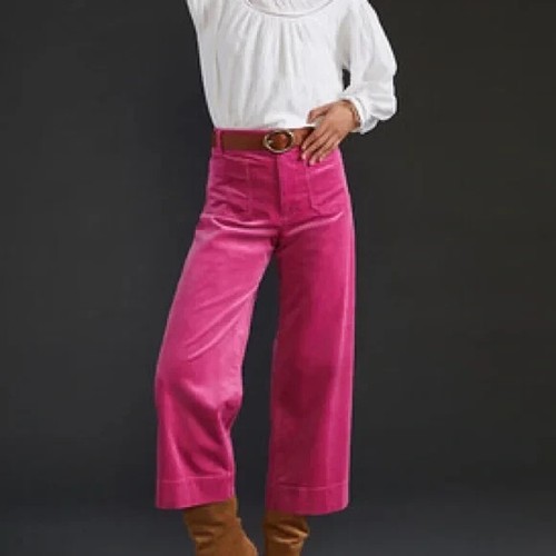 Anthropologie Maeve 25P NWT The Colette Cropped Wide-Leg Corduroy Pants Jeans | eBay