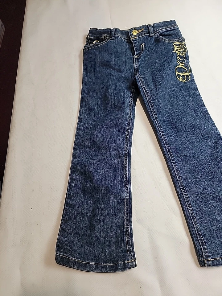 Pantalones de mezclilla azules acampanados de verano Dereon Beyonce para niñas talla 5 (A032) Foto 2 de 4