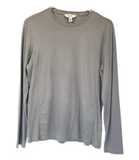 Calvin Klein CK Men's Long Sleeve Shirt Body Fit Gray Medium 100 Cotton