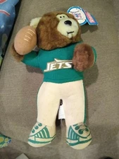 NY JETS GOODSTUFF Sportstuff TEDDY BEAR w/tag Stuffed 9" 1992 Doll Football NFL