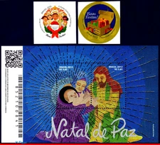 3228-30 BRAZIL 2012 CHRISTMAS, BOX WITH GIFTS, CHORAL, HOLY FAMILY, SET MNH