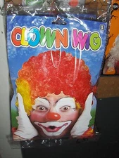  Toy Party Fun Circus Clown Wig & Red Nose lot - 2 item kit