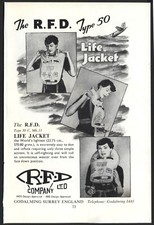 Plane Crash in the Sea? Early 1950s ADVERT for the RFD LIFE JACKETS. Free UK p&p