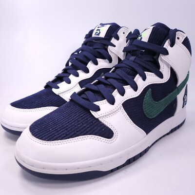 Nike Dunk HI PRM Athletic Basketball Shoe Mens Size 9 DH0953-400 White Blue