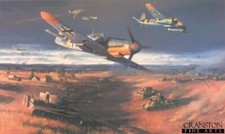 NicholasTrudgian aviation art print Tiger Tank Messerschmitt 109 battle of Kursk