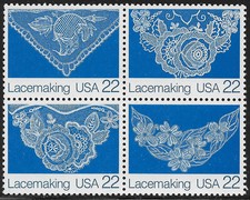Us 2351-54 1987 Lacemaking Block Of Four Mint F-vf Nh. Free Shipping