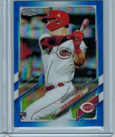 2021 Topps Chrome Update Tyler Stephenson Blue Parallel /199 RC Debut Reds