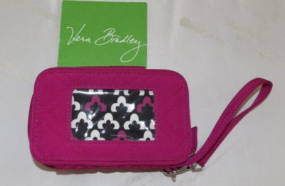 VERA BRADLEY Smartphone Wristlet Cigarette case Magenta Pink Microfiber  Perfect