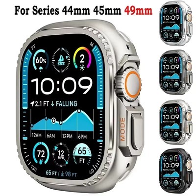 Metal Case Cover For Apple Watch Series 9 8 7 6 5 4 44/45mm iwatch Ultra2/1 49mm