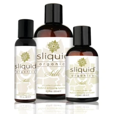 Sliquid Organics Silk Aloe & Silicone Based Personal Natural Lubricant-Pick Size