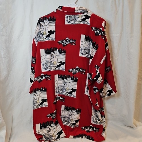 Up Ro’s Red Black DJ Breakdance Rap Boombox Y2k Shirt Sz XXL Button Down - Picture 5 of 5