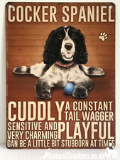 20cm metal vintage style Cocker Spaniel lover breed character hang sign plaque