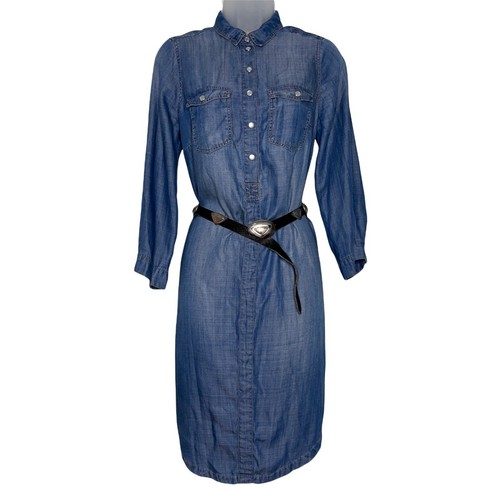 Denim Shirt Dress Maternity Long Sleeve 