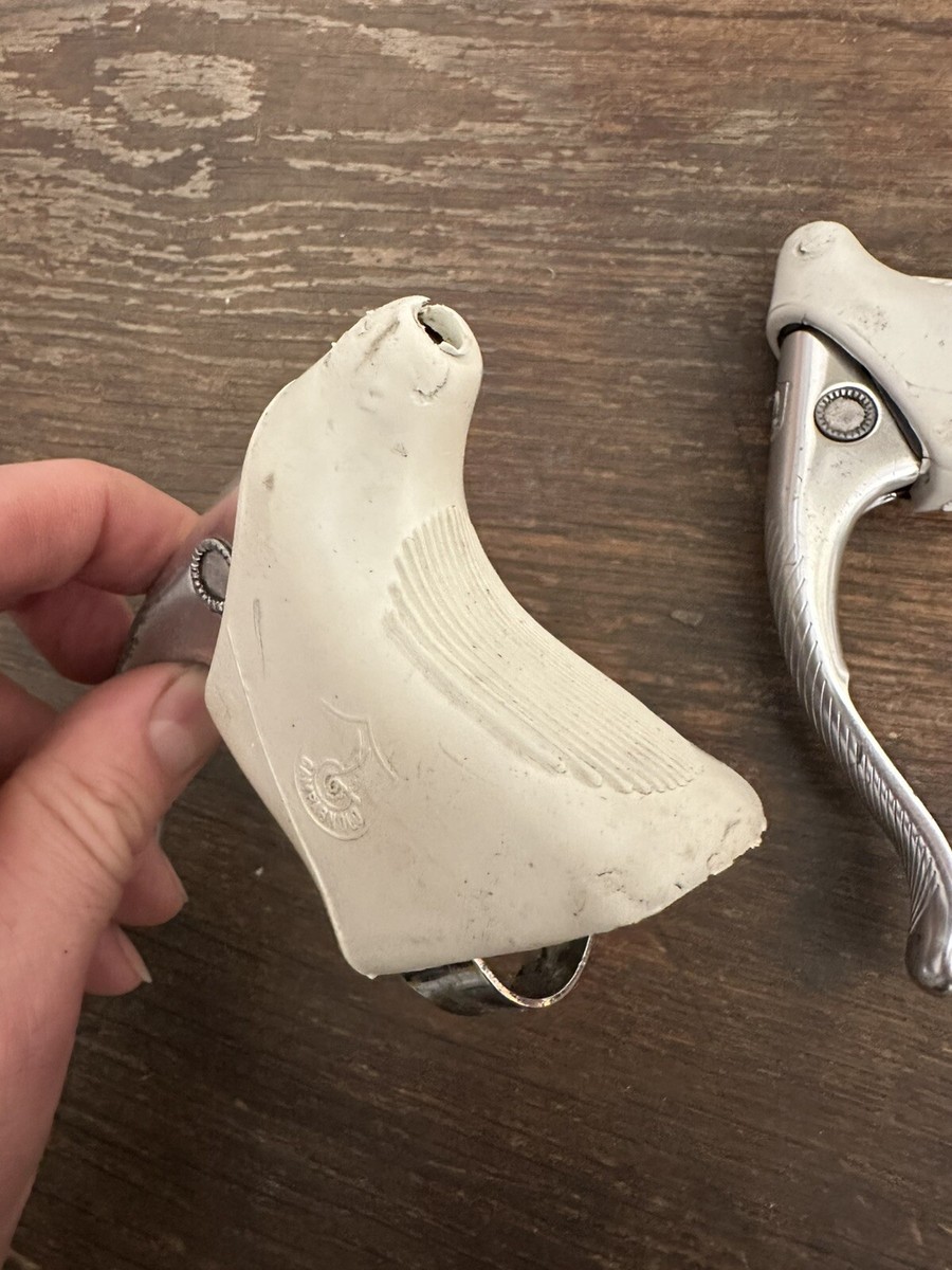 Leviers De Frein Campagnolo C-Record Cobalto – Capots Blancs – 1ère Génération