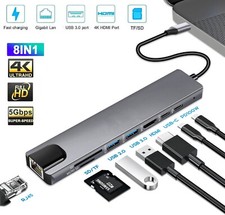 8 in 1 Multiport USB-C Hub Type C To USB 3.0/2.0 Multi-hub Dock Splitter Adapter