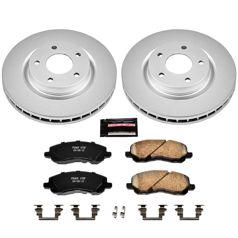 Kit de disco de freio e pastilhas Powerstop CRK3032 dianteiro 5 porcas para 08-12 Dodge Avenger - Imagem 3 de 3