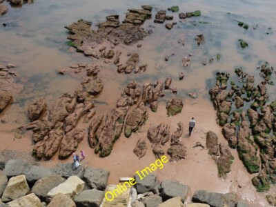 Foto 6x4 Wellenschnitt Plattform bei Ebbe, Chits Rock, Sidmouth gesehen von t c2014