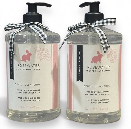 2 Commonwealth Soap Toiletries CST ROSEWATER Dye Free Hand Wash 26 oz ea