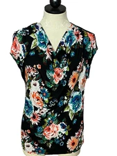 WOMEN'S H&M FLORAL SHORT SLEEVE TOP-SIZE: SMALL ZZ
