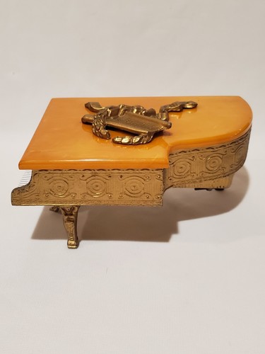 Vintage Thorens Grand Piano Musik Schmuck Zigarettenschachtel mit Keyboard & Bakelit Top - Bild 3 von 10