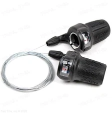 MicroShift Bicycle Twist Shift Triple 7-Speed Shifter Set w/ Gear Display Window