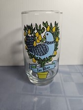 Anchor Hocking 12 Days Of Christmas 1st Day Glass Partridge Pair Tree Tumbler