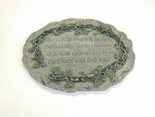 Garden Memorial Plaque Memory Stone Cemetery Grave Statue NIB "Our Family Chain"