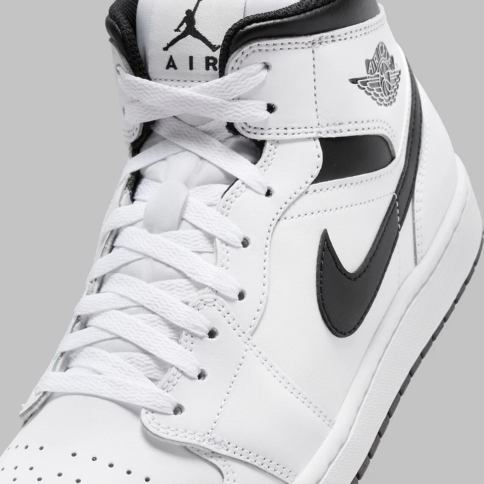 Nike Air Jordan 1 Retro Mid Reverse Panda Blanco Negro Nby DQ8426-132 talla 13 Para hombres Foto 3 de 4