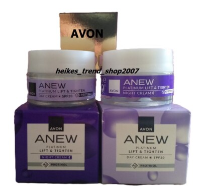 AVON ANEW Platinum Tagescreme + Nachtcreme für straffere Haut mit Protinol  Neu