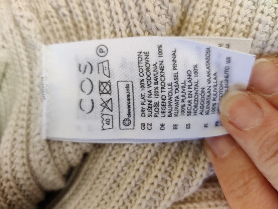 CÁRDIGAN COS MEDIANO NATURAL JERSEY TEJIDO ALGODÓN CON BOTONES INFORMAL OVERSIZE MUJER Foto 4 de 4