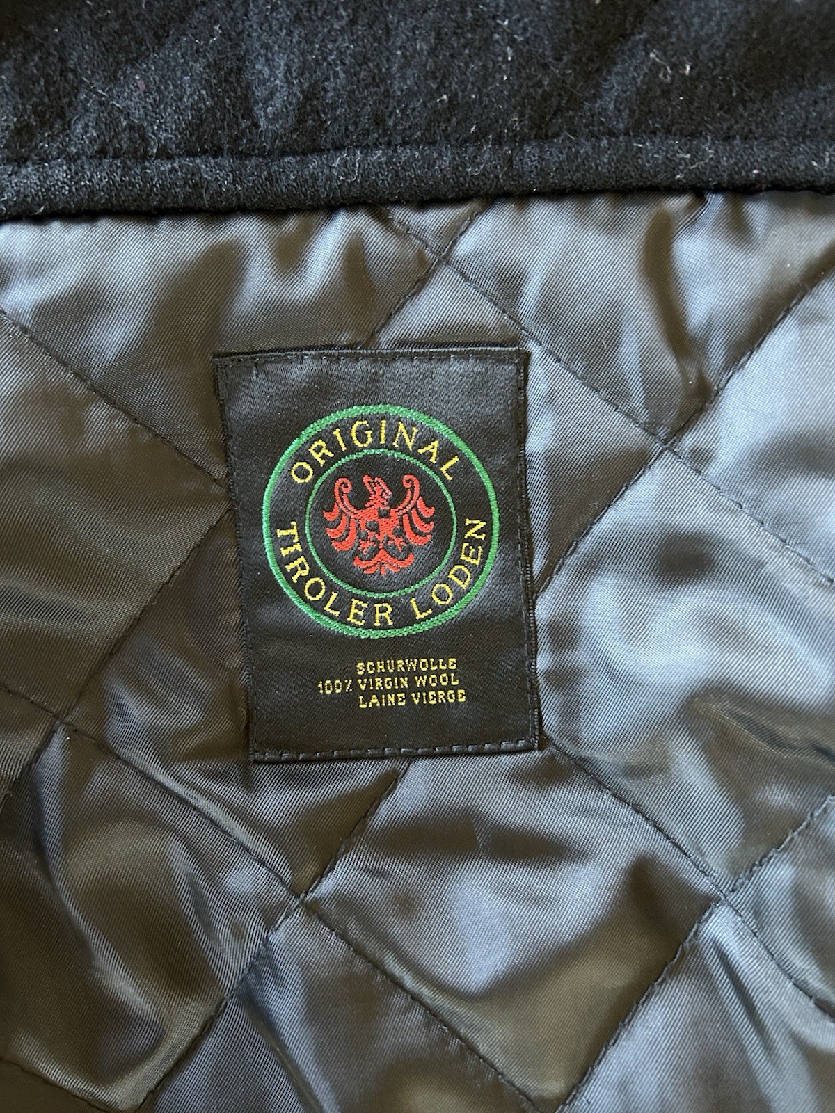 Vintage Lands' End 100% Wool Toggle Duffle Coat Men’s XLT Hooded Tiroler Lodge