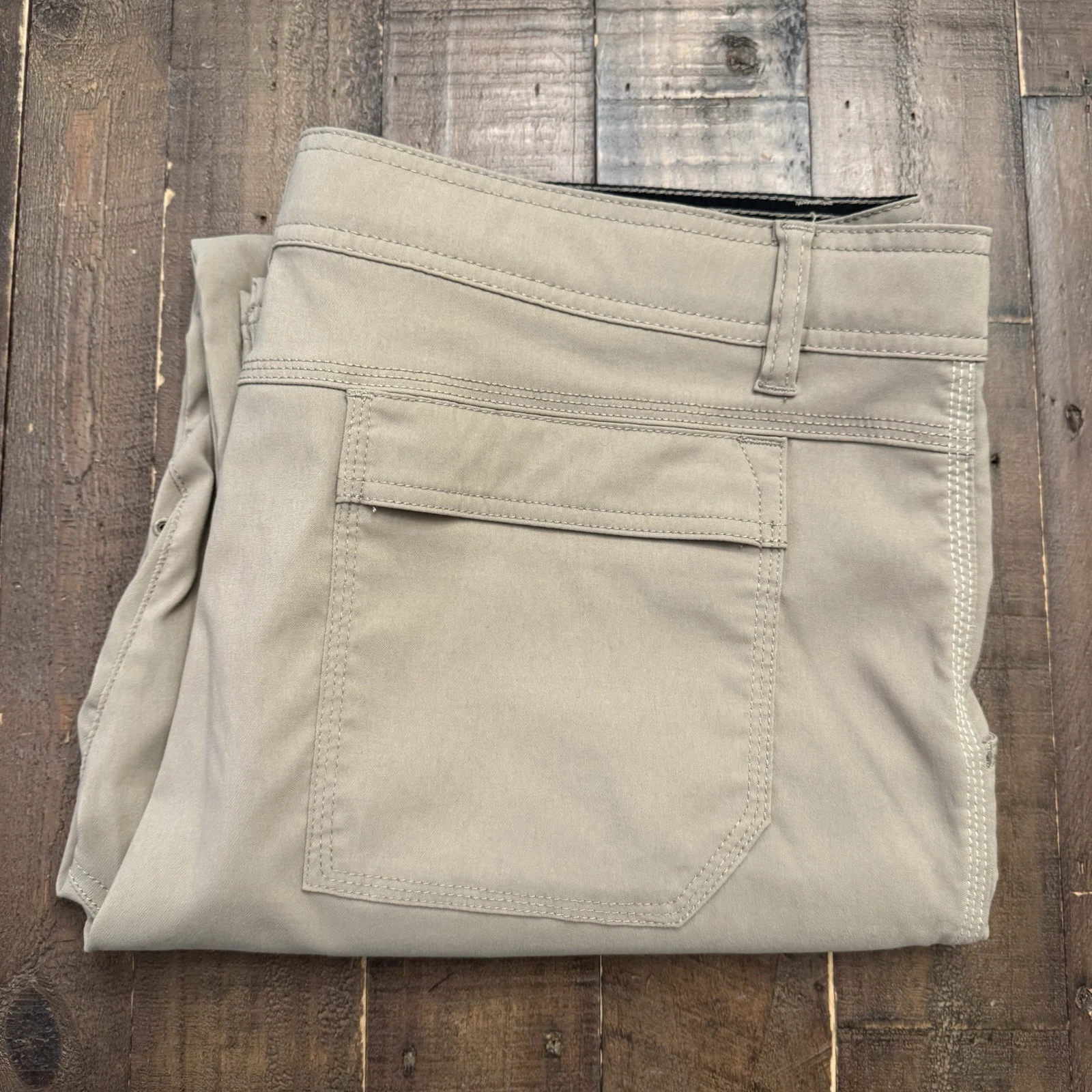 Prana Stretch Zion Cargo Pants Men's W39xL30 (Tag XL 30L) Beige Roll-Up Snaps