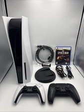 Sony PlayStation 5 PS5 Disc Console 825 gb Bundle 2 Controllers Spider-Man Game