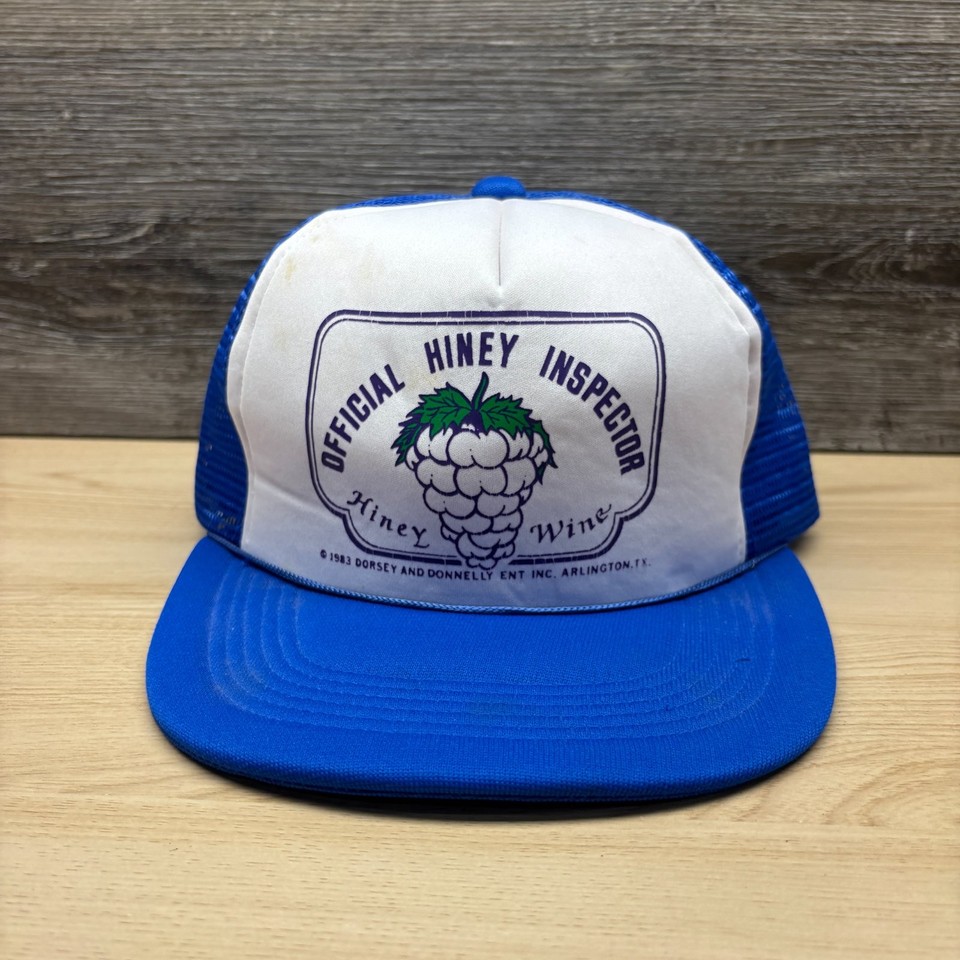 "Hiney Wine" trucker hat from the 80s — a real booze brand promo cap that is peak lowbrow Americana and impossible to find this intact.