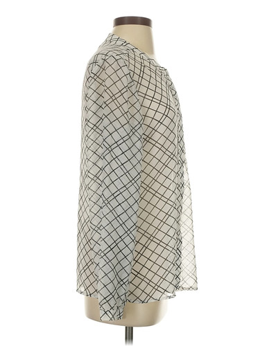 Banana Republic Women Silver Long Sleeve Blouse S - Picture 3 of 4