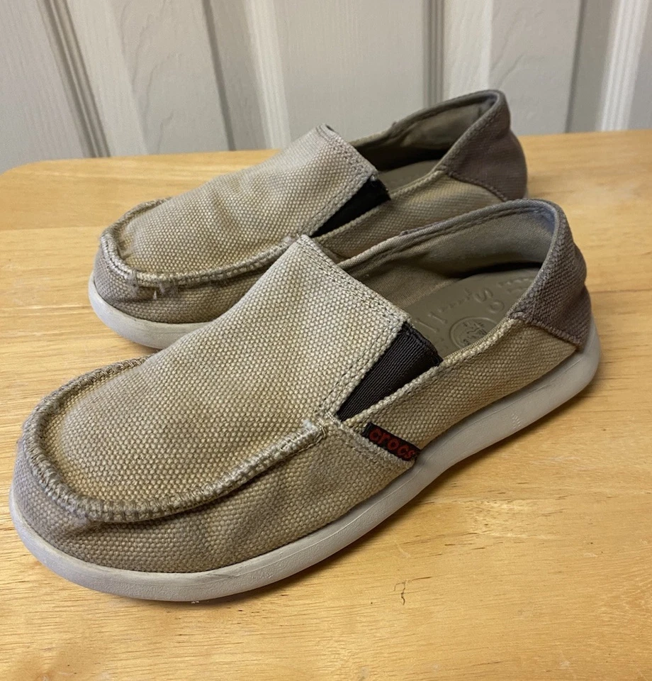 Mocasines sin cordones de cocodrilo para niños suela superior de goma de lona (J1) Foto 3 de 4