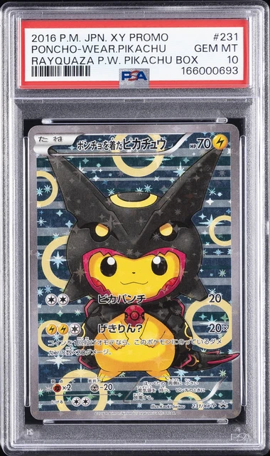 2016 POKEMON JAPANESE XY PROMO #231 PONCHO-WEARING PIKACHU PSA 10