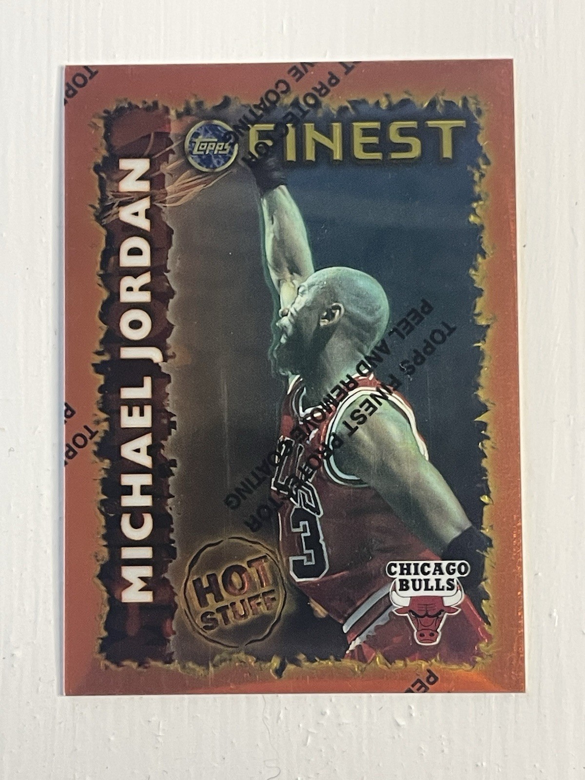 1995-96 Topps Finest 🔥MICHAEL JORDAN🔥Hot Stuff HS1 Protective Coating