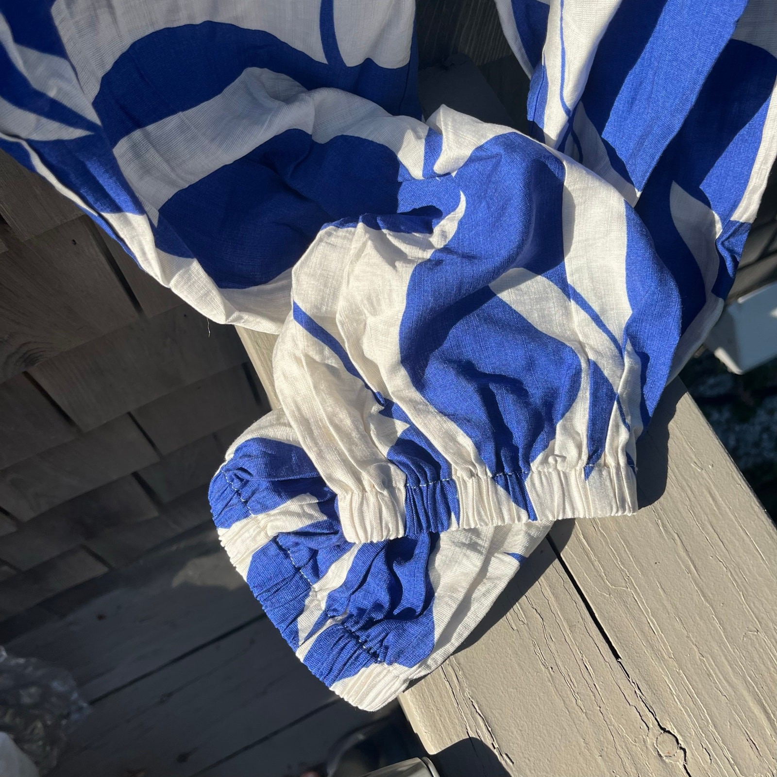 NWT CUPSHE Beachy Smocked Waist, Tapered Leg, Cover-Up Pants, Size M