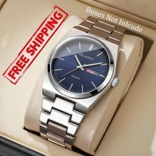 Men's Quartz Watches 3 ATM Luminous Date Stainless Steel Waterproof Wristwatches