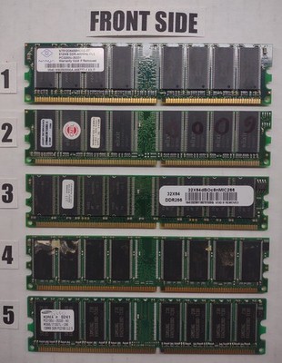 Lot 5 DDR RAM 512MB 256MB 128MB PC3200 PC2100 Nanya Samsung Elixir Vintage DDR1