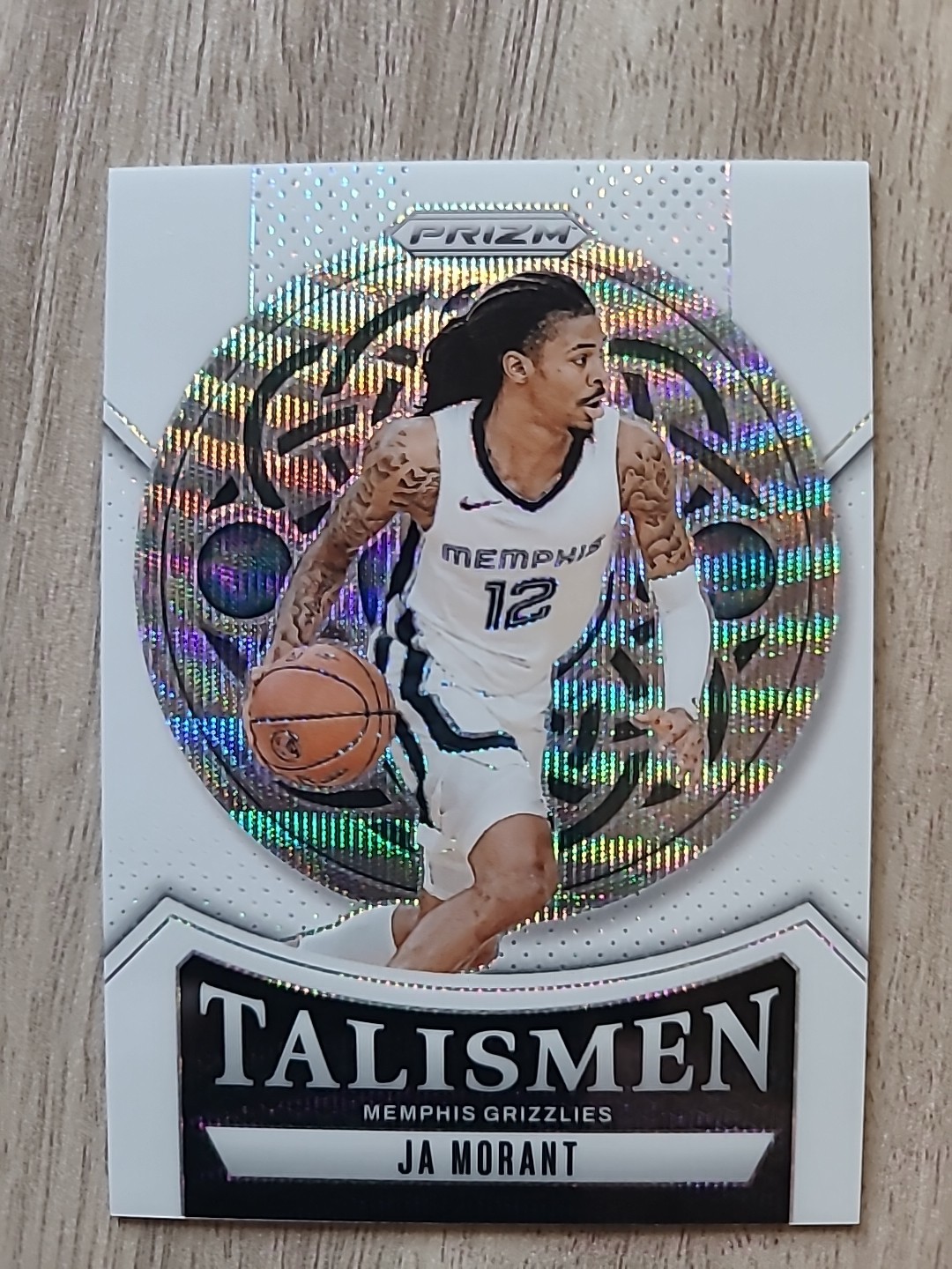 2024-25 Prizm 4 JA MORANT TALISMEN Silver White Wave Refractor 10/20