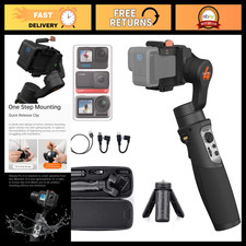 3-Axis Splashproof Gimbal Stabilizer for Action Cameras - 14Hrs Runtime, Quick M