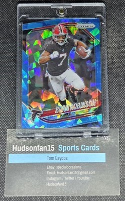 Bijan Robinson 2025 Panini Prizm #96 Blue Ice Prizm 2/99 Atlanta Falcons