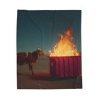Dumpster Fire 🔥 Unique Velveteen Plush Blanket - Cozy Home Decor