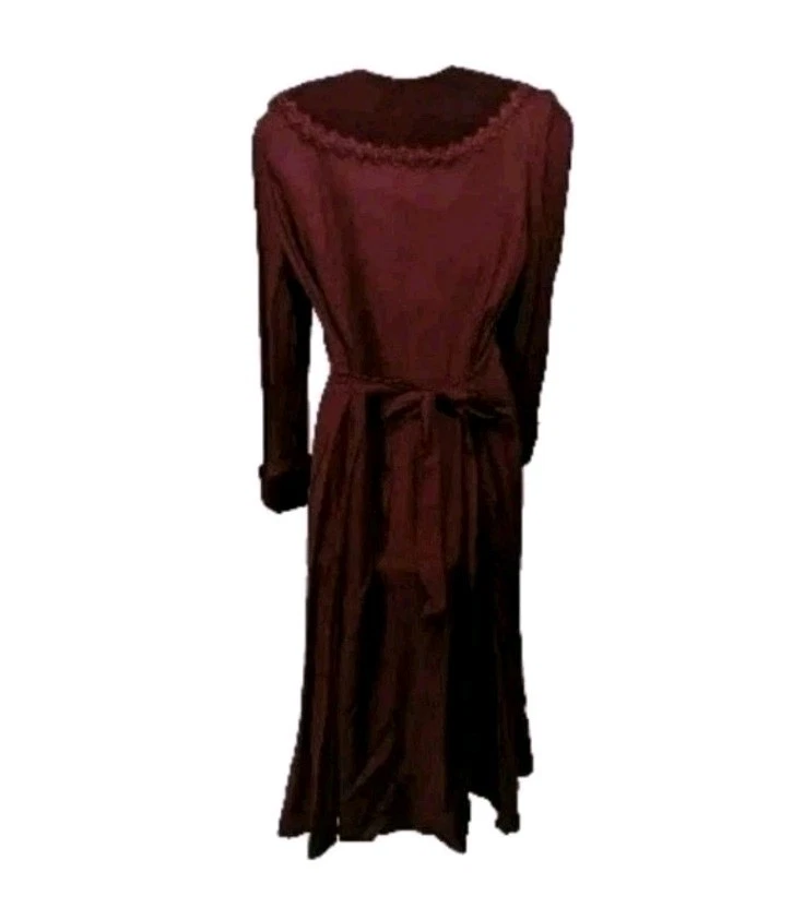 NWT L.G. Star Maxi Dress Womens 14 Red Velvet Trim 80s Victorian 90x Y2K  drs21 - Image 3 of 4