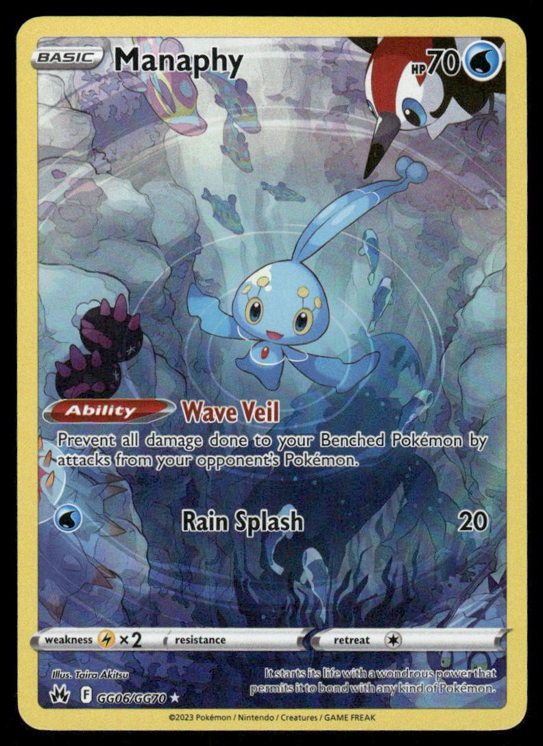 Pokemon Cards Manaphy GG06/GG70 Crown Zenith Galarian Gallery Holo NM